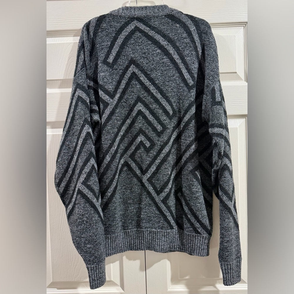 Le Tigre Vtg Crewneck Sweater Geometric Knit Pullover Retro Men’s Sz Tall XL - Picture 3 of 3